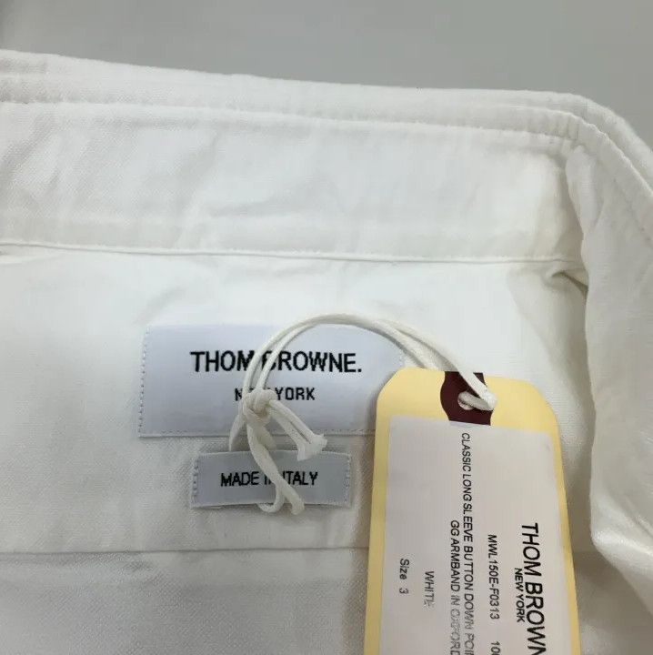 Thom Browne Thom Browne White Striped Long Sleeve Shirt Size US M / EU 48-50 / 2 - 6 Thumbnail