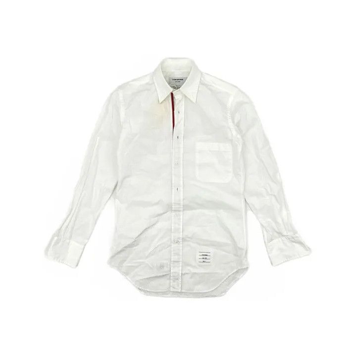 Thom Browne Thom Browne White Cotton Button-Up Shirt for Men Size US M / EU 48-50 / 2 - 2 Thumbnail