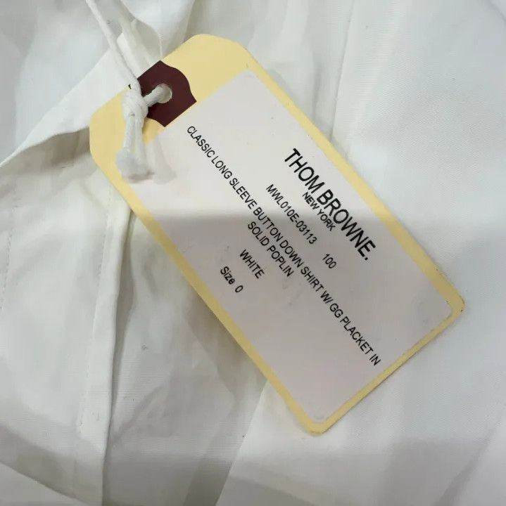 Thom Browne Thom Browne White Cotton Button-Up Shirt for Men Size US M / EU 48-50 / 2 - 6 Thumbnail