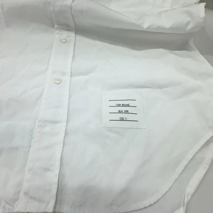 Thom Browne Thom Browne White Cotton Button-Up Shirt for Men Size US M / EU 48-50 / 2 - 9 Thumbnail