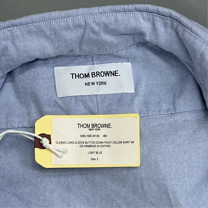 Thom Browne Thom Browne Blue Long Sleeve Cotton Shirt Size US M / EU 48-50 / 2 - 2 Thumbnail