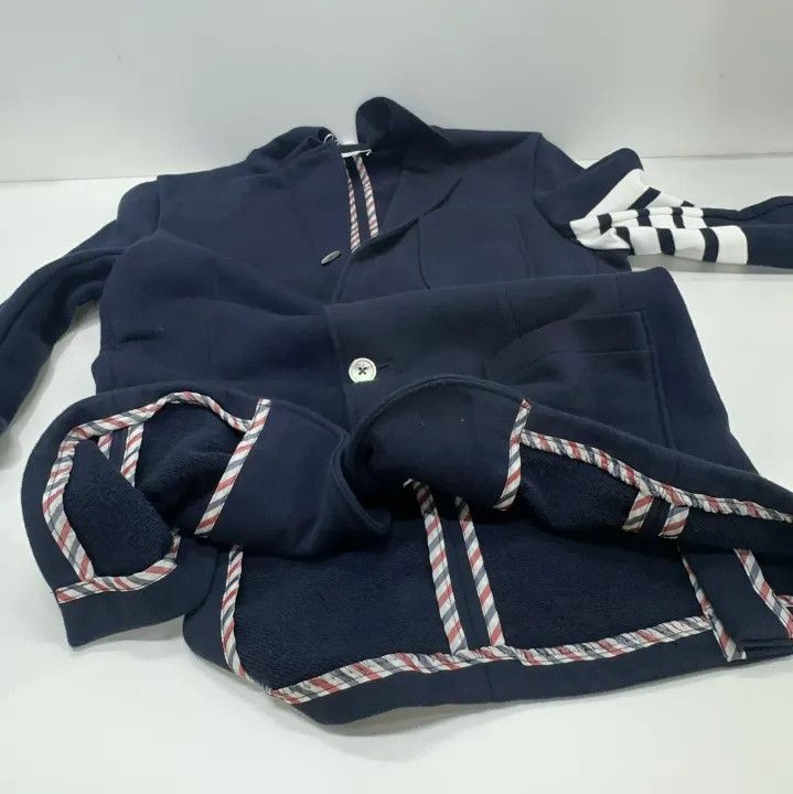Thom Browne Thom Browne Classic Navy Striped Blazer Size US S / EU 44-46 / 1 - 10 Thumbnail