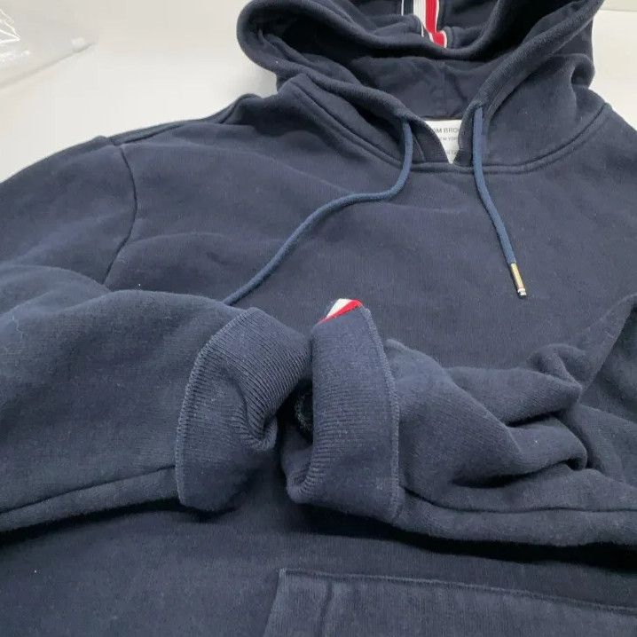 Thom Browne Thom Browne Navy Blue Hooded Sweatshirt for Men Size US L / EU 52-54 / 3 - 11 Thumbnail