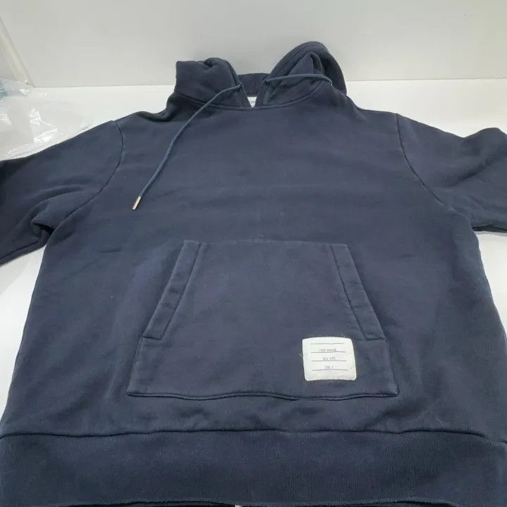 Thom Browne Thom Browne Navy Blue Hooded Sweatshirt for Men Size US L / EU 52-54 / 3 - 13 Thumbnail