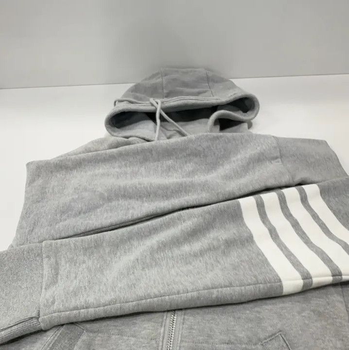 Thom Browne Thom Browne Gray Zip-Up Hoodie with Stripes Size US M / EU 48-50 / 2 - 16 Thumbnail