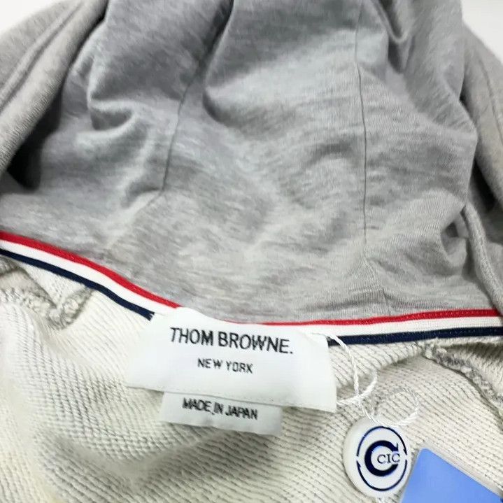 Thom Browne Thom Browne Gray Zip-Up Hoodie with Stripes Size US M / EU 48-50 / 2 - 4 Thumbnail