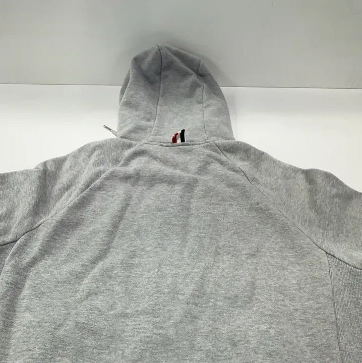 Thom Browne Thom Browne Gray Zip-Up Hoodie with Stripes Size US M / EU 48-50 / 2 - 20 Thumbnail