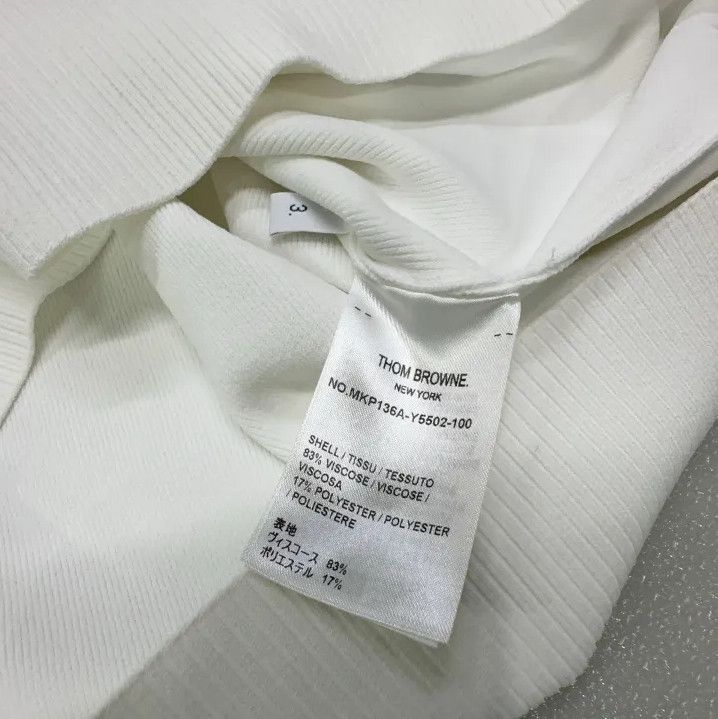 Thom Browne Thom Browne Striped Side-slit White Polo Shirt Size US L / EU 52-54 / 3 - 5 Thumbnail