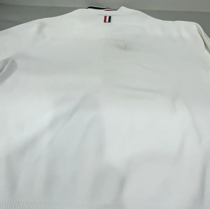 Thom Browne Thom Browne Striped Side-slit White Polo Shirt Size US L / EU 52-54 / 3 - 12 Thumbnail