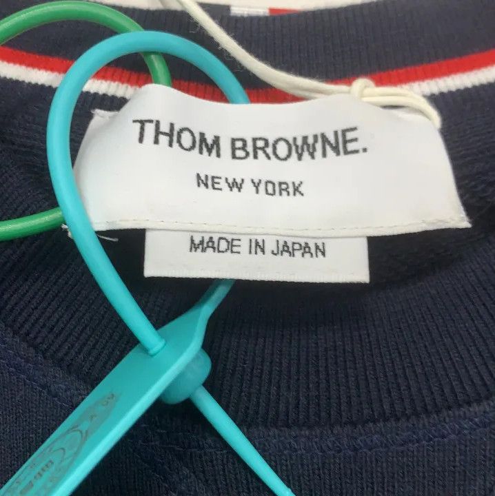 Thom Browne Thom Browne Classic Navy Blue Crewneck Sweatshirt Size US M / EU 48-50 / 2 - 2 Thumbnail