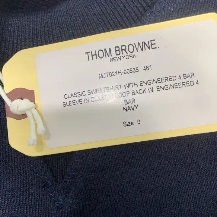 Thom Browne Thom Browne Classic Navy Blue Crewneck Sweatshirt Size US M / EU 48-50 / 2 - 3 Thumbnail