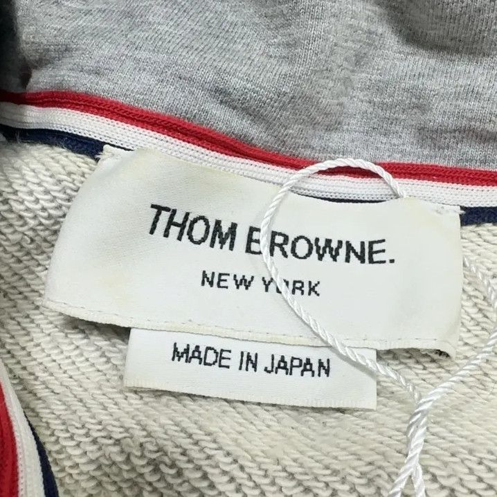 Thom Browne Thom Browne Classic Gray Hoodie with Stripe Size US S / EU 44-46 / 1 - 7 Thumbnail