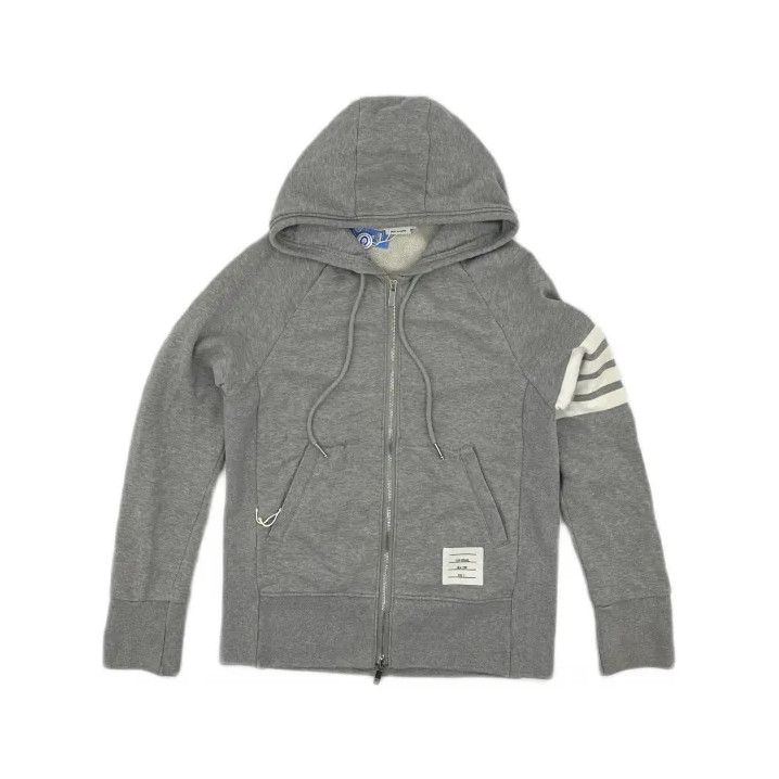 Thom Browne Thom Browne Classic Gray Hoodie with Stripe Size US S / EU 44-46 / 1 - 2 Thumbnail
