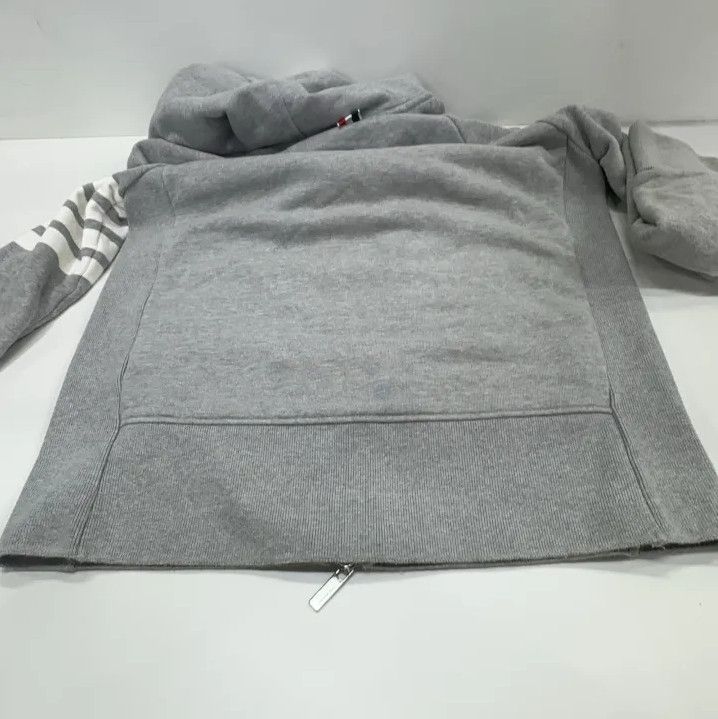Thom Browne Thom Browne Classic Gray Hoodie with Stripe Size US S / EU 44-46 / 1 - 14 Thumbnail