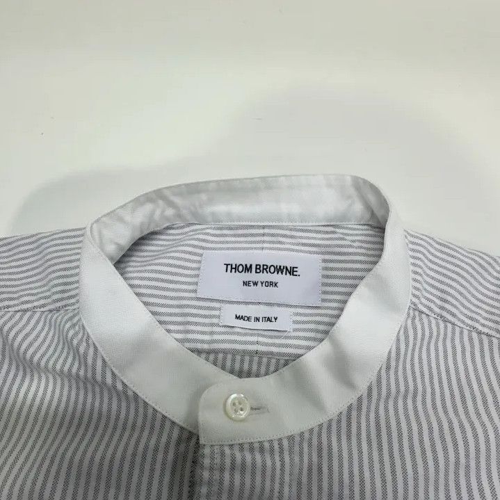 Thom Browne Thom Browne Gray Striped Short Sleeve Shirt Size US S / EU 44-46 / 1 - 8 Thumbnail