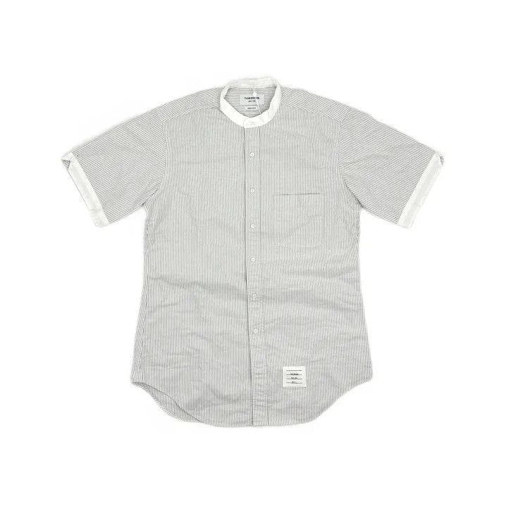 Thom Browne Thom Browne Gray Striped Short Sleeve Shirt Size US S / EU 44-46 / 1 - 2 Thumbnail