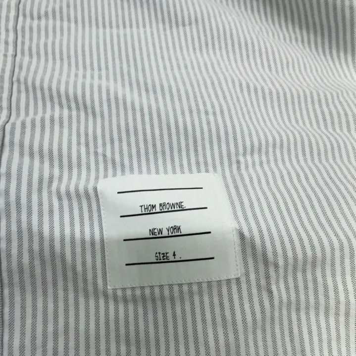 Thom Browne Thom Browne Gray Striped Short Sleeve Shirt Size US S / EU 44-46 / 1 - 5 Thumbnail