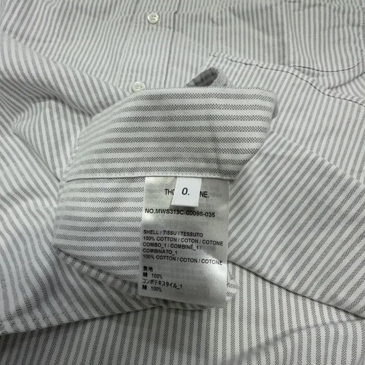 Thom Browne Thom Browne Gray Striped Short Sleeve Shirt Size US M / EU 48-50 / 2 - 4 Thumbnail