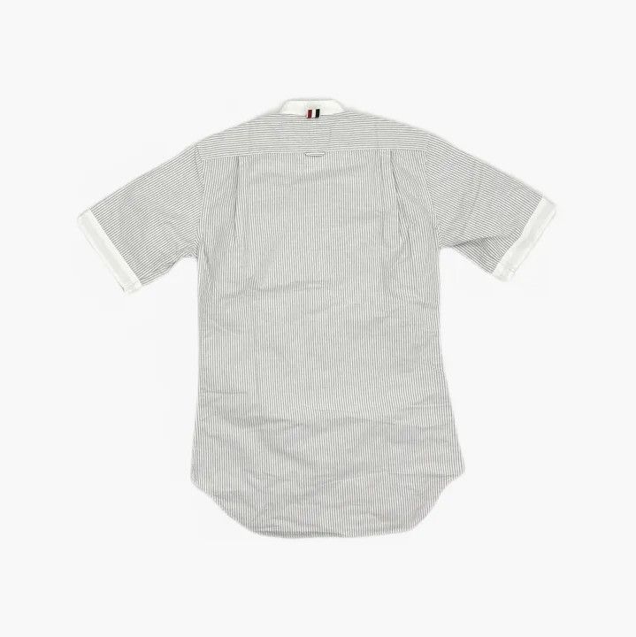 Thom Browne Thom Browne Gray Striped Short Sleeve Shirt Size US M / EU 48-50 / 2 - 3 Thumbnail