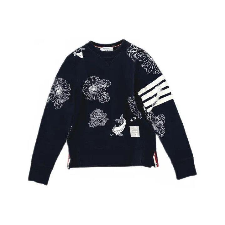 Thom Browne Thom Browne Floral Embroidered Crewneck Sweatshirt Size US M / EU 48-50 / 2 - 2 Thumbnail