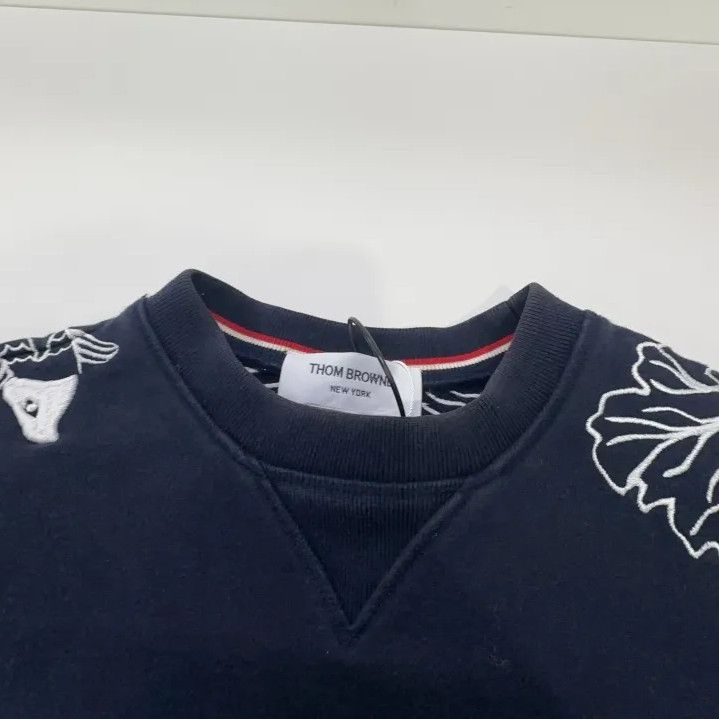 Thom Browne Thom Browne Floral Embroidered Crewneck Sweatshirt Size US M / EU 48-50 / 2 - 9 Thumbnail