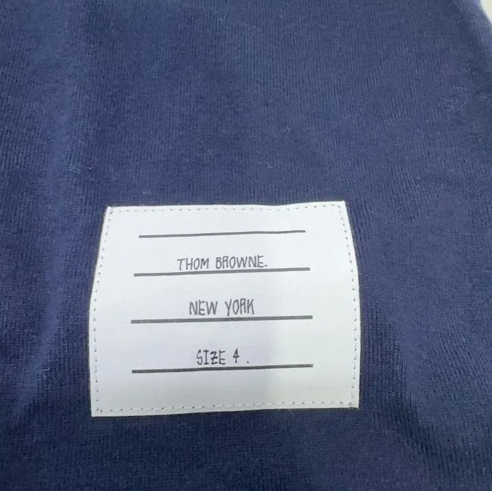Thom Browne Thom Browne Navy Striped Logo Long Sleeve T-Shirt Size US S / EU 44-46 / 1 - 6 Thumbnail