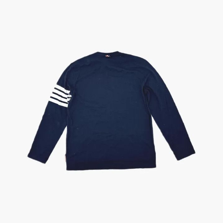 Thom Browne Thom Browne Navy Striped Logo Long Sleeve T-Shirt Size US S / EU 44-46 / 1 - 3 Thumbnail