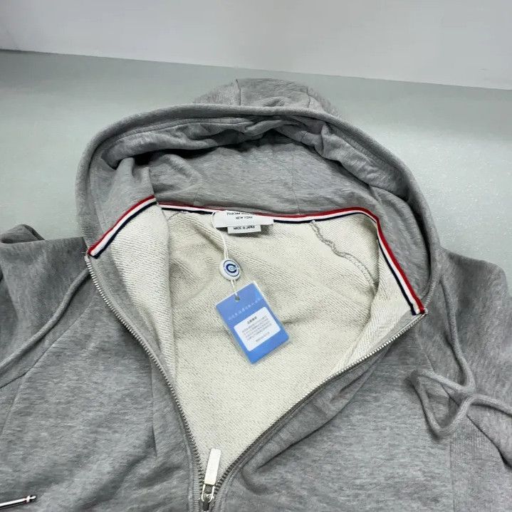 Thom Browne Thom Browne Gray Zip-Up Hoodie Jacket Size US XS / EU 42 / 0 - 7 Thumbnail