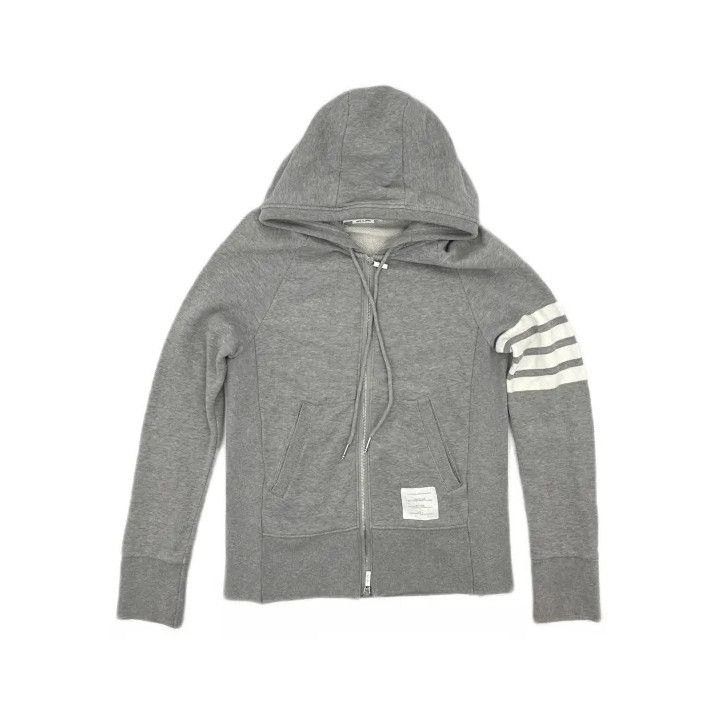 Thom Browne Thom Browne Gray Zip-Up Hoodie Jacket Size US XS / EU 42 / 0 - 2 Thumbnail