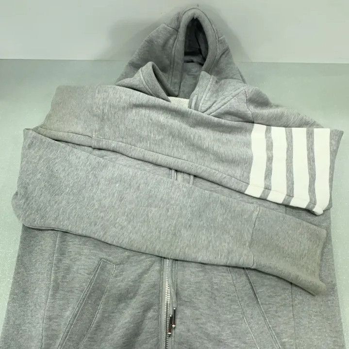 Thom Browne Thom Browne Gray Zip-Up Hoodie Jacket Size US XS / EU 42 / 0 - 11 Thumbnail