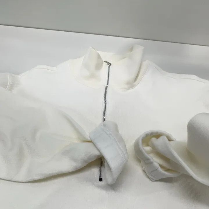 Thom Browne Thom Browne White Half-Zip Knit Sweatshirt Size US S / EU 44-46 / 1 - 10 Thumbnail