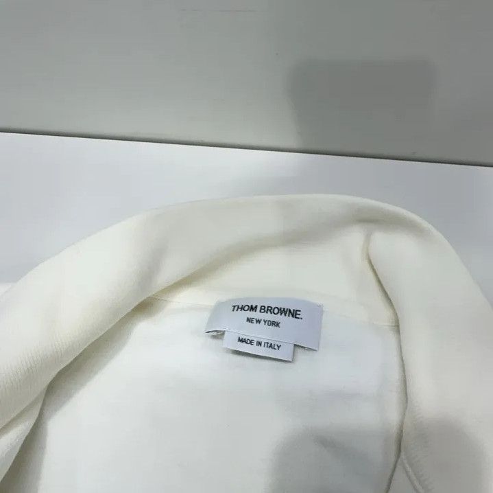 Thom Browne Thom Browne White Half-Zip Knit Sweatshirt Size US S / EU 44-46 / 1 - 6 Thumbnail