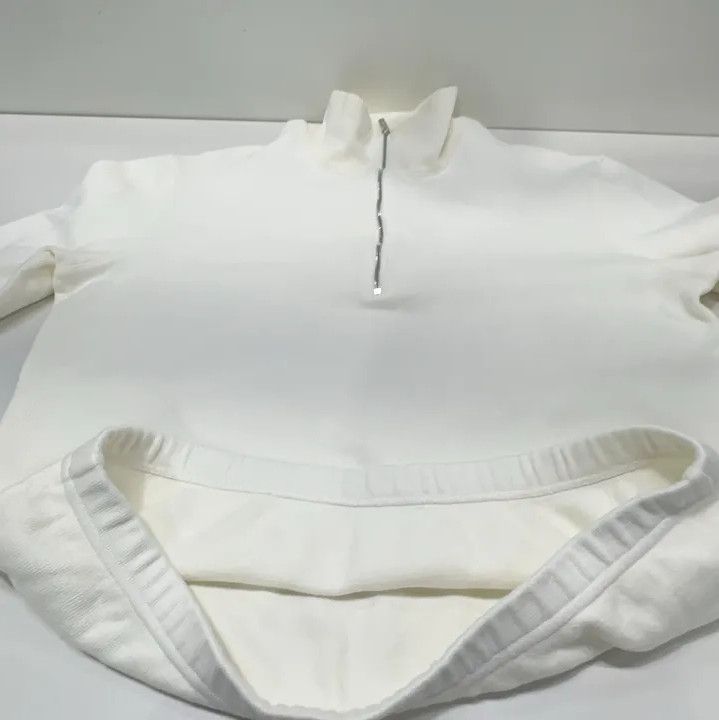 Thom Browne Thom Browne White Half-Zip Knit Sweatshirt Size US S / EU 44-46 / 1 - 8 Thumbnail