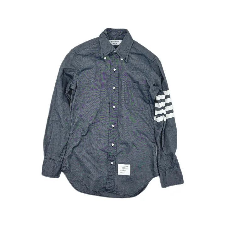 Thom Browne Thom Browne Classic Striped Button-Up Long Sleeve Shirt Size US M / EU 48-50 / 2 - 2 Thumbnail