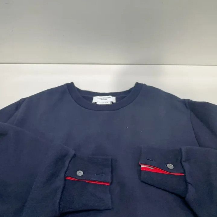 Thom Browne Thom Browne Men's Navy Crewneck Sweatshirt Size US M / EU 48-50 / 2 - 13 Thumbnail