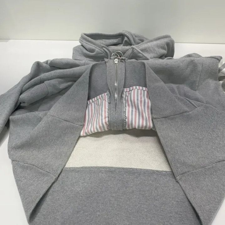 Thom Browne Thom Browne Classic Grey Hooded Sweatshirt Size US L / EU 52-54 / 3 - 12 Thumbnail