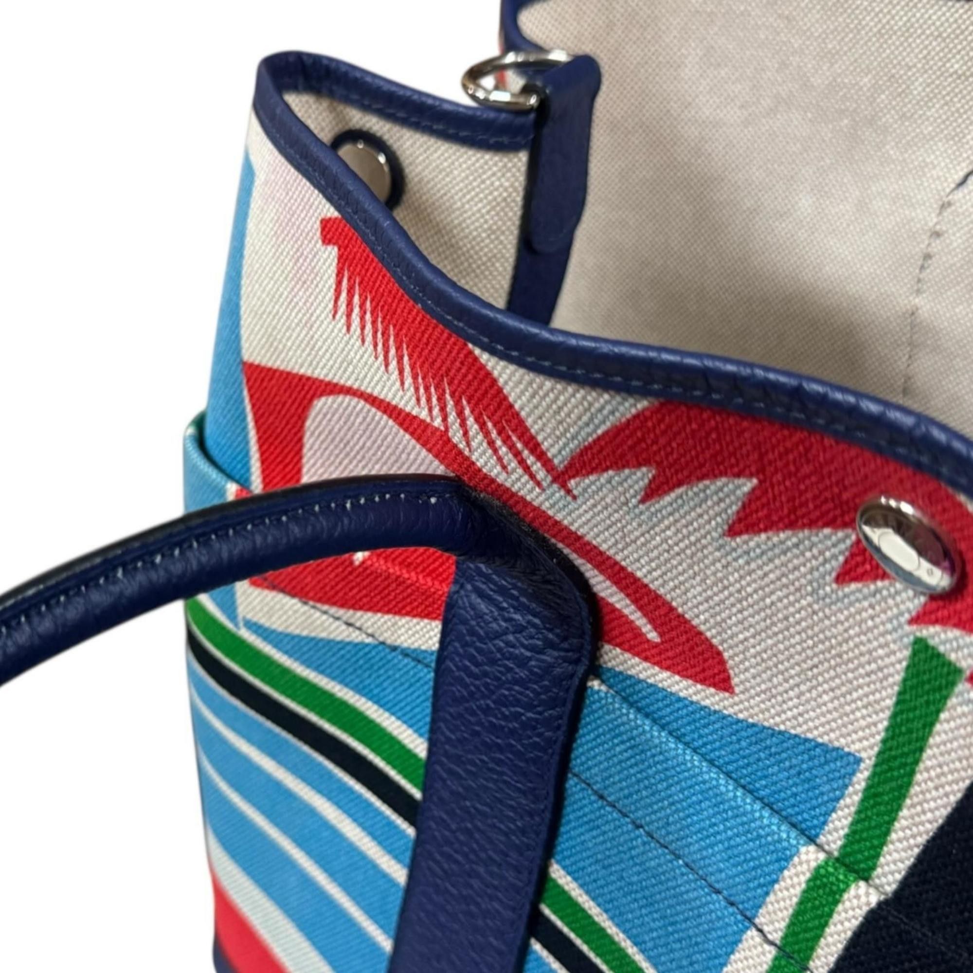 Hermes Hermes Hermès Sea, Surf and Fun Garden Party Pocket PM Shoulder Bag, Toile H Blue, Women's, Pre-owned, 2-Way Size ONE SIZE - 8 Thumbnail