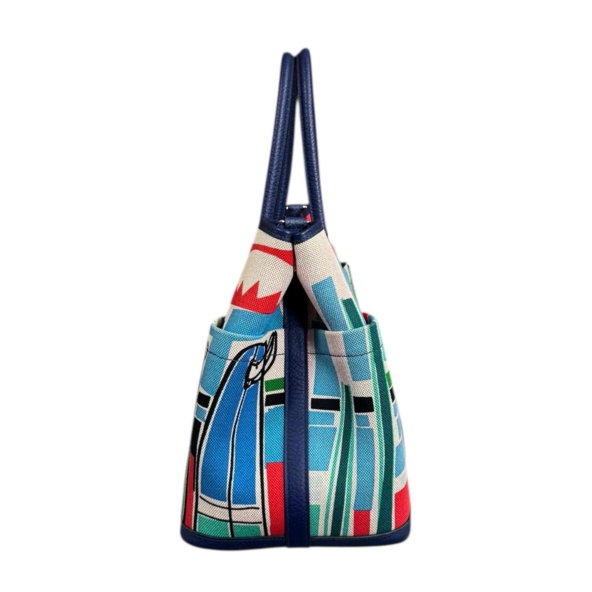 Hermes Hermes Hermès Sea, Surf and Fun Garden Party Pocket PM Shoulder Bag, Toile H Blue, Women's, Pre-owned, 2-Way Size ONE SIZE - 4 Thumbnail
