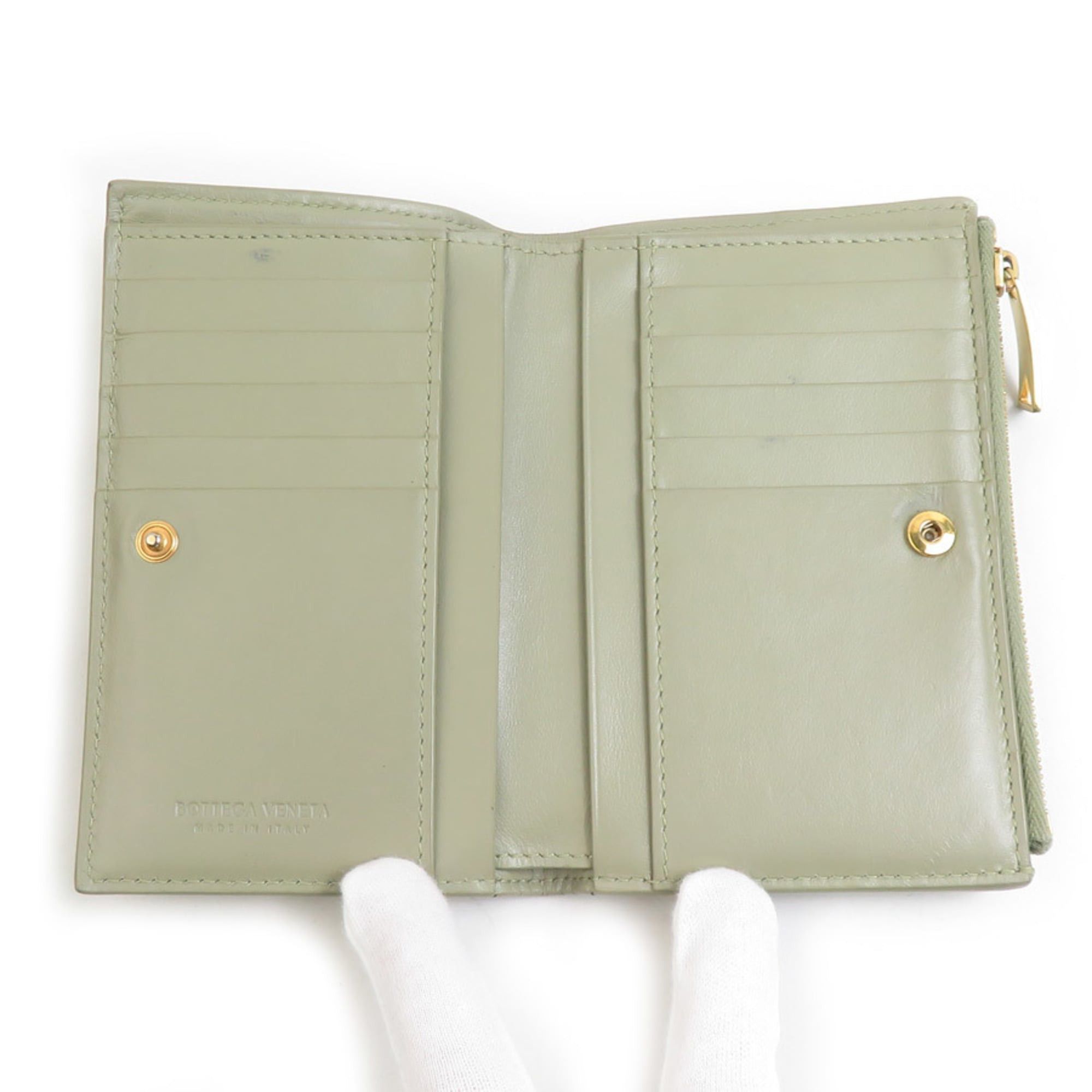 Bottega Veneta Bottega Veneta Women's Green Leather Bi-fold Wallet r10926g Size ONE SIZE - 3 Thumbnail