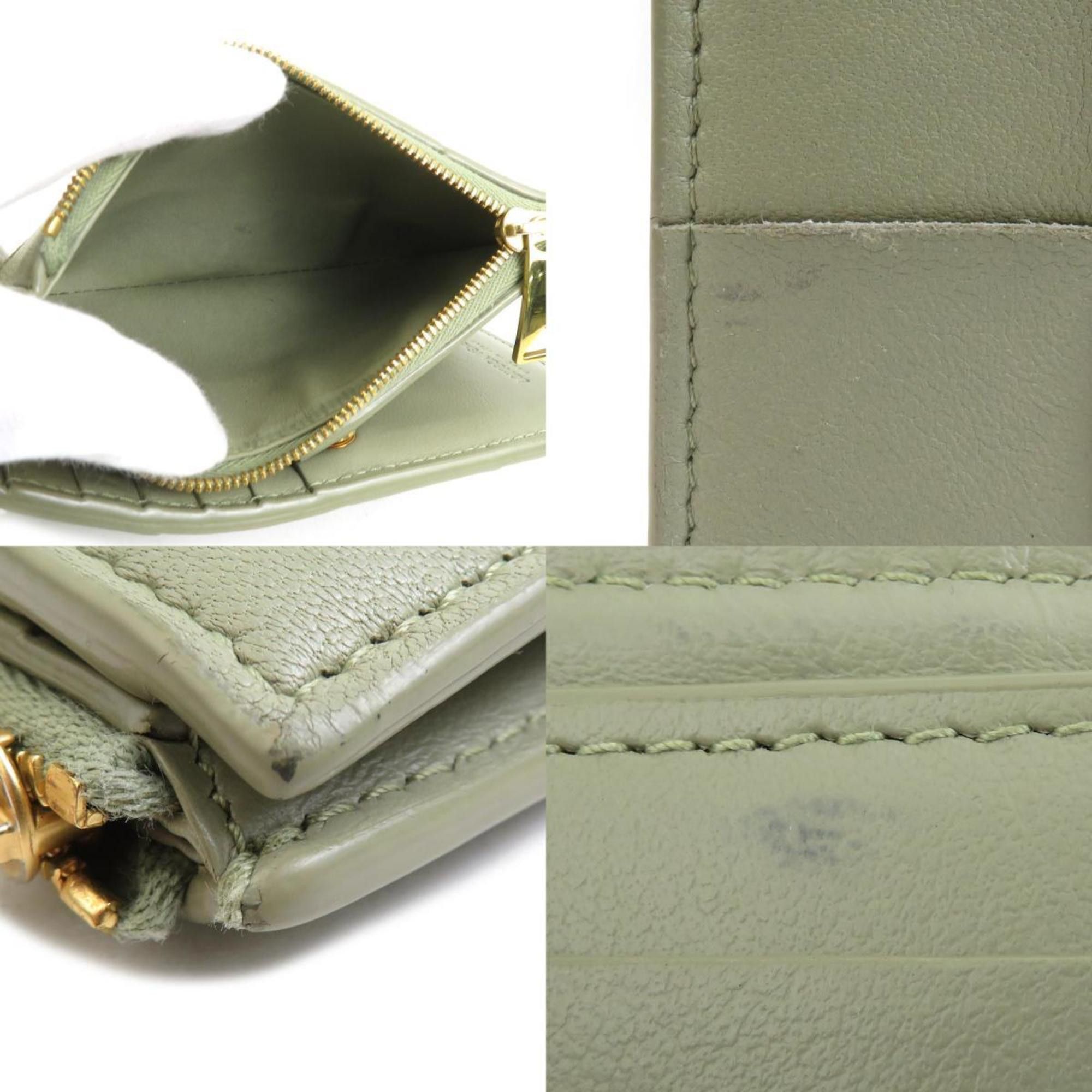 Bottega Veneta Bottega Veneta Women's Green Leather Bi-fold Wallet r10926g Size ONE SIZE - 4 Thumbnail