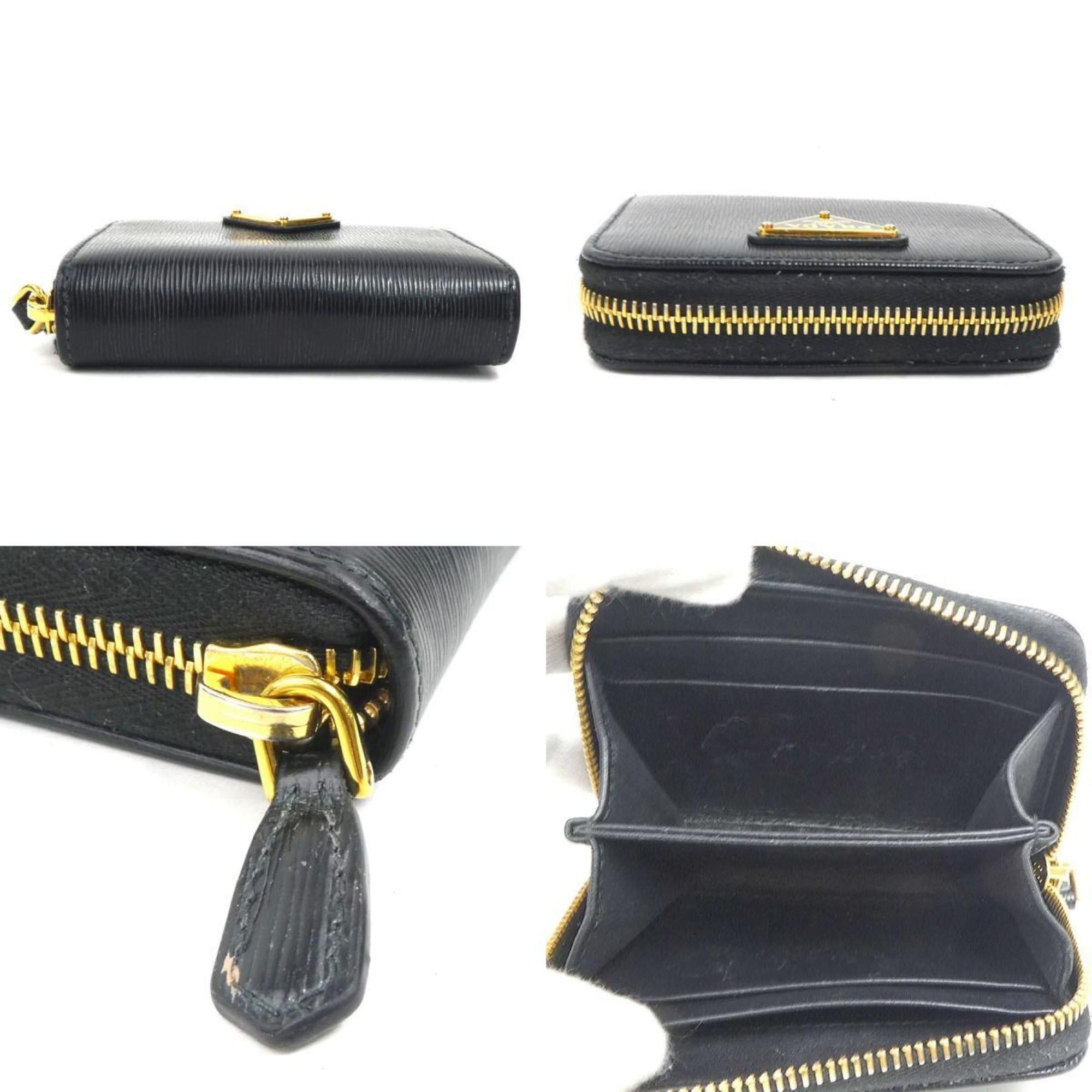 Prada Prada wallet, coin purse, leather, black, unisex, r10911a Size ONE SIZE - 3 Thumbnail