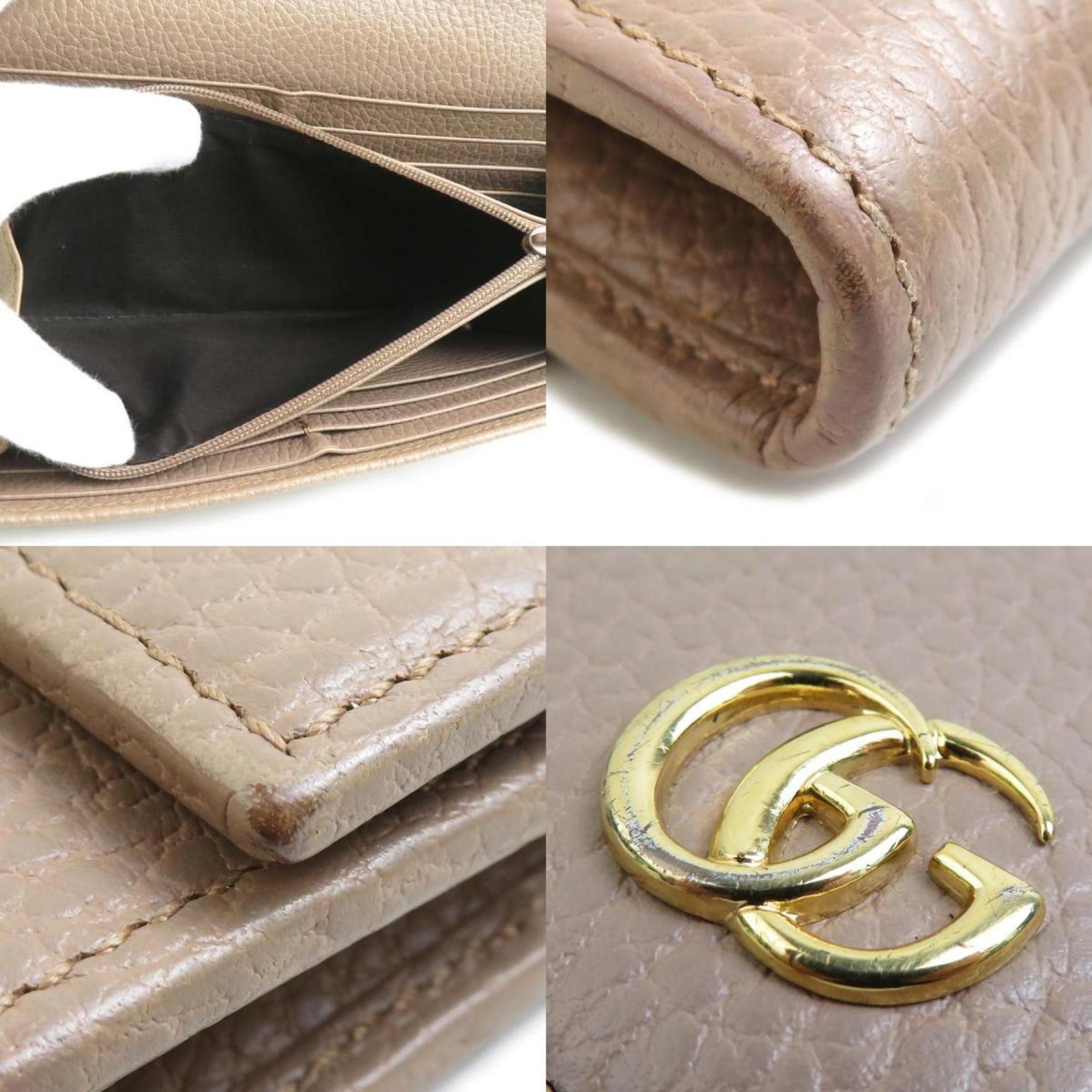 Gucci Gucci Women's Beige Leather Long Wallet 456116 r10924g Size ONE SIZE - 4 Thumbnail