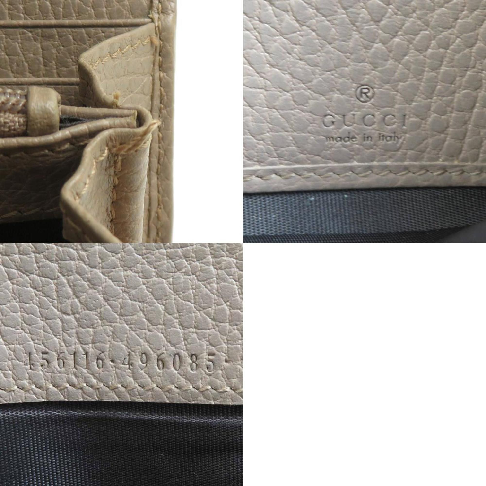 Gucci Gucci Women's Beige Leather Long Wallet 456116 r10924g Size ONE SIZE - 5 Thumbnail