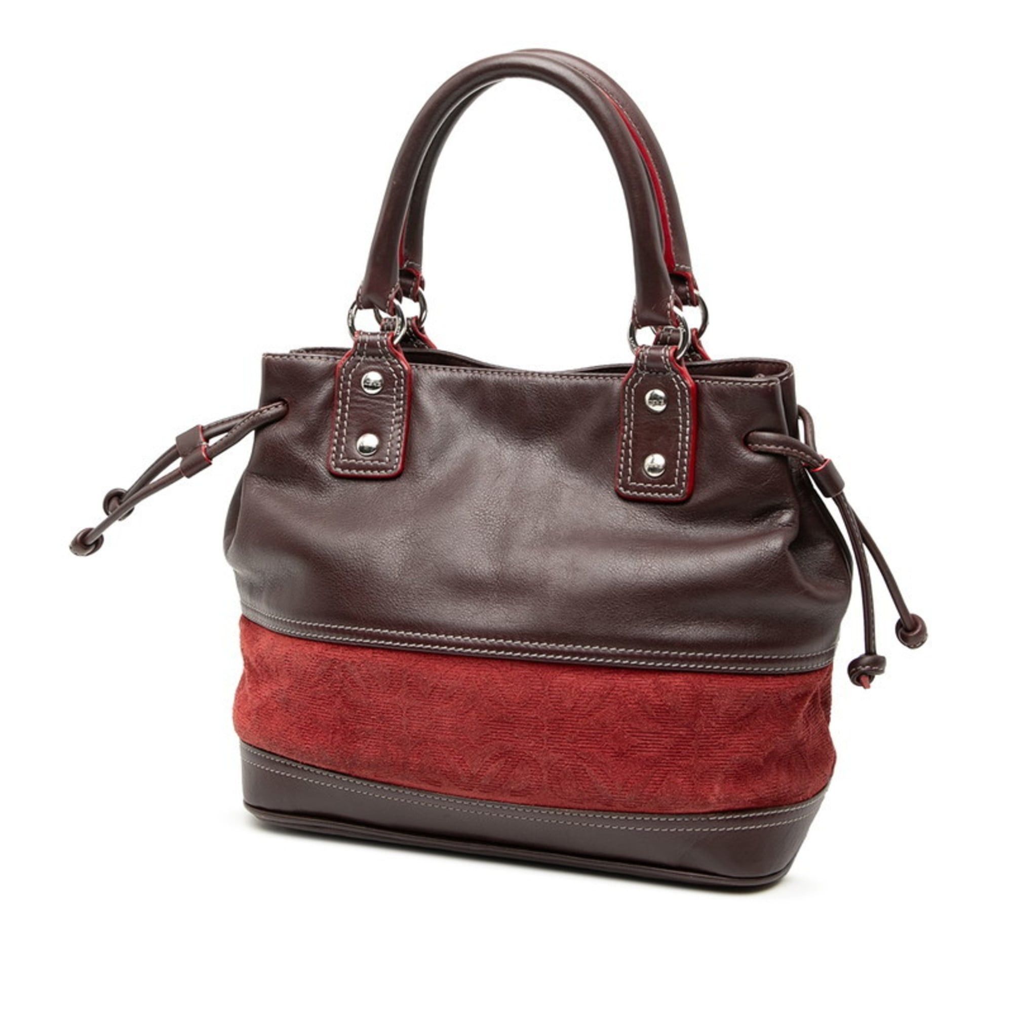 Loewe LOEWE Anagram Handbag in Wine Red, Bordeaux Leather and Suede for Women Size ONE SIZE - 2 Thumbnail
