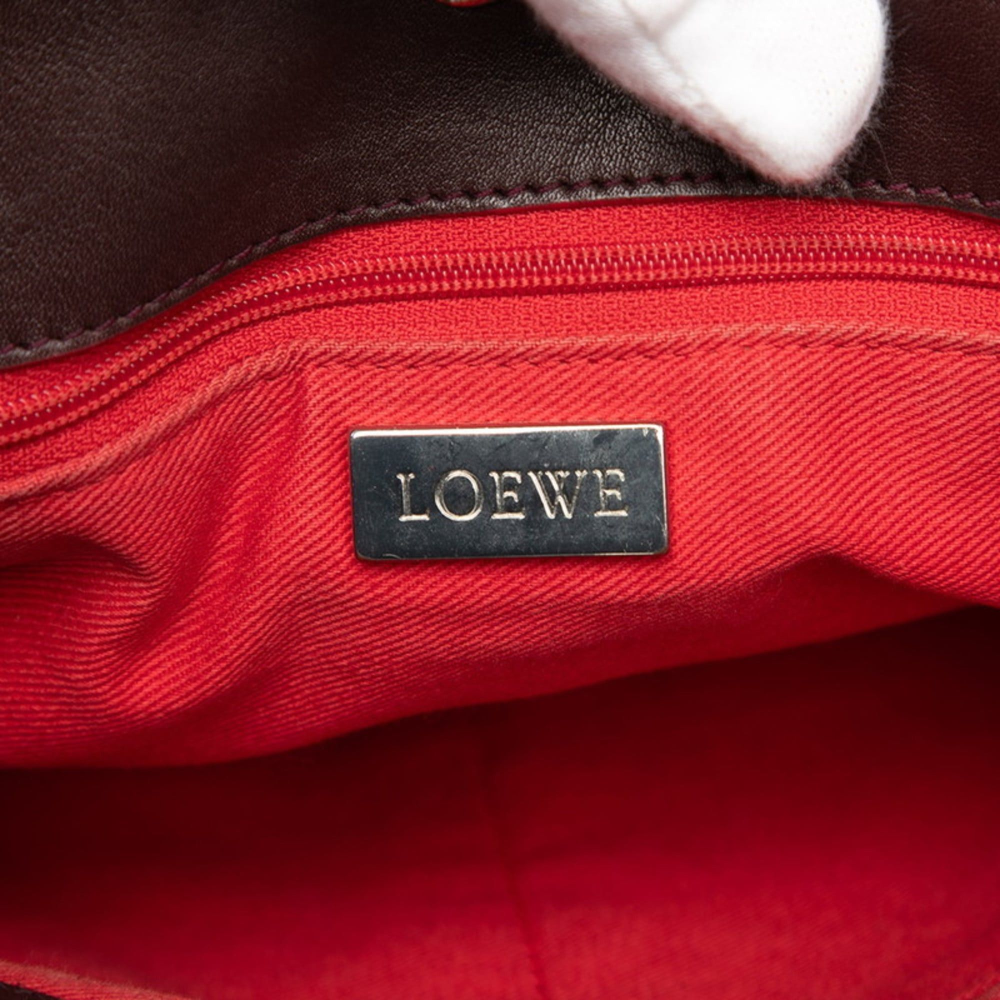 Loewe LOEWE Anagram Handbag in Wine Red, Bordeaux Leather and Suede for Women Size ONE SIZE - 5 Thumbnail