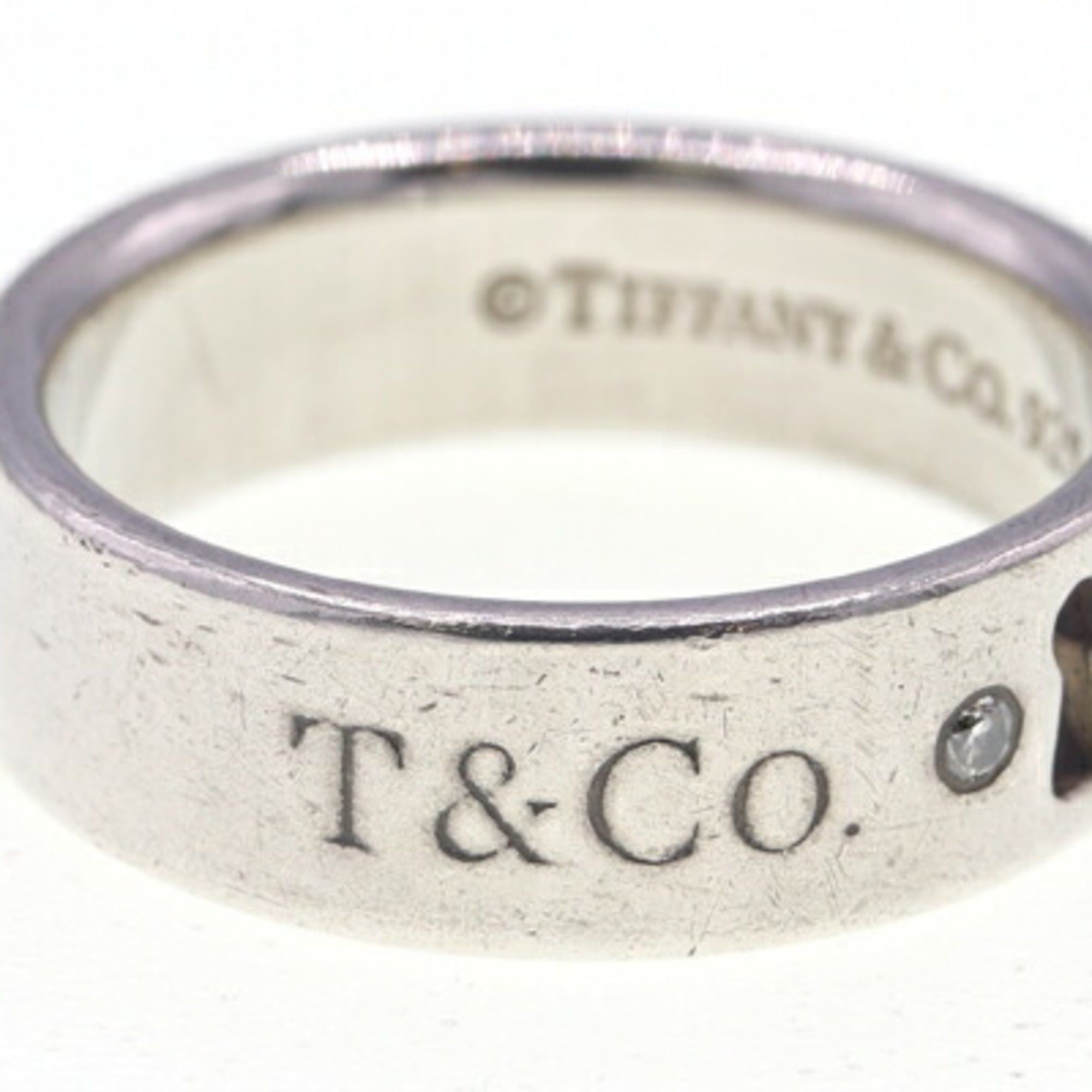 Tiffany & Co. Tiffany & Co. Women's Lock Keyhole Ring with 2 Diamonds, Sterling Silver 925, US Size 5.5-5 3/4, JP 11 Size ONE SIZE - 3 Thumbnail