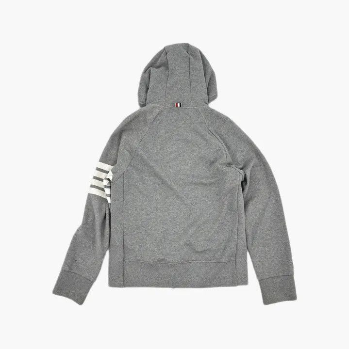Thom Browne Thom Browne Classic Grey Zip Hoodie with Stripes Size US M / EU 48-50 / 2 - 3 Thumbnail