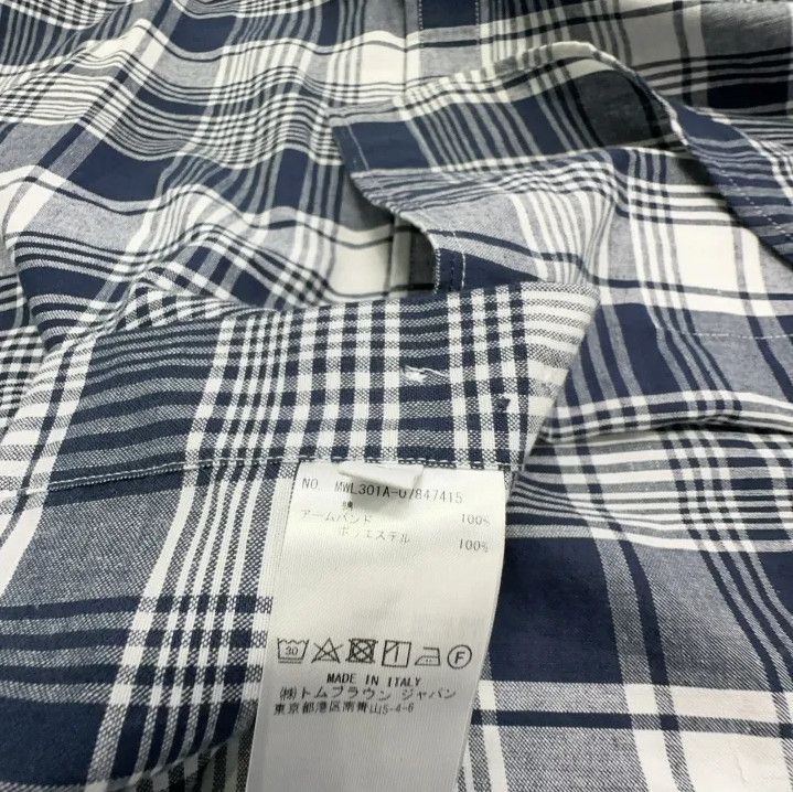 Thom Browne Thom Browne Blue Plaid Long Sleeve Shirt Size US M / EU 48-50 / 2 - 7 Thumbnail