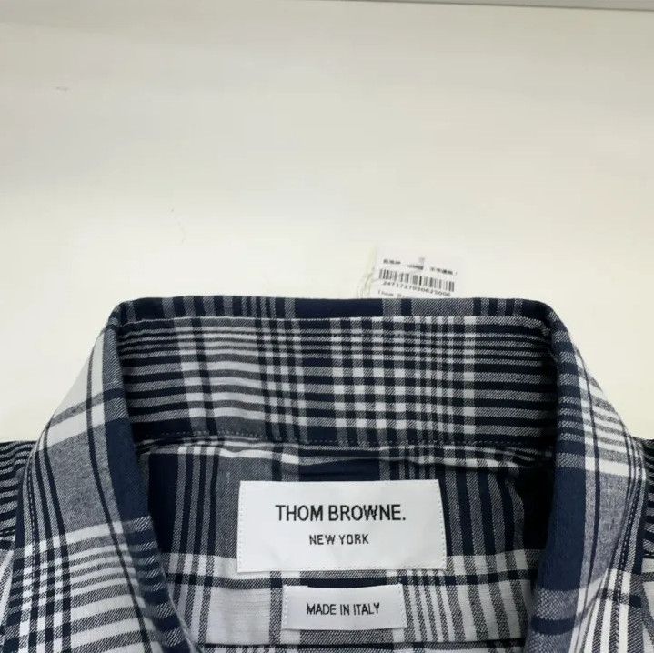Thom Browne Thom Browne Blue Plaid Long Sleeve Shirt Size US M / EU 48-50 / 2 - 4 Thumbnail
