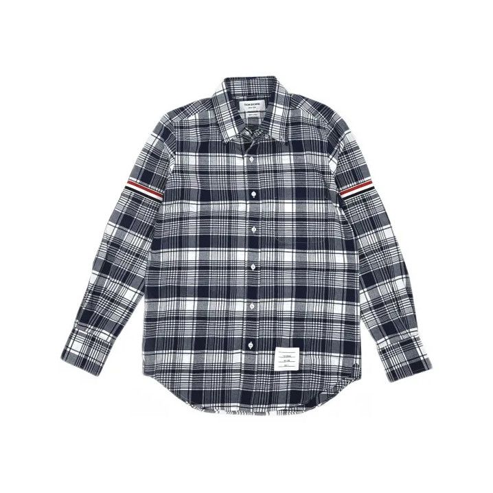 Thom Browne Thom Browne Blue Plaid Long Sleeve Shirt Size US M / EU 48-50 / 2 - 2 Thumbnail